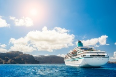 Big cruise liners near the Greek Islands